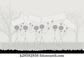 קבץ, של, demonstrants