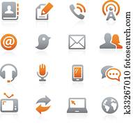 comunicações, ícones, --, grafita