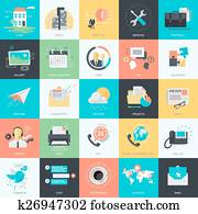 Flat design universal icons Flat design universal icons