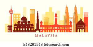 Malaysia Architecture Landmarks Skyline, Shape Malaysia Architecture Landmarks Skyline, Shape