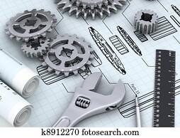 mecânico, engenharia, conceito