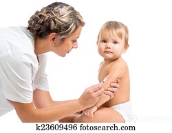 pediatria, doutor, dar, um, criança, vacina, injeção