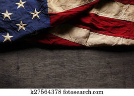 antigas, e, gasto, bandeira americana, para, dia comemorativo, ou, 4 de julho