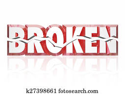 Broken Red 3d Word Injury Out of Order Service Damage Disrepair Broken Red 3d Word Injury Out of Order Service Damage Disrepair