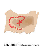 Christopher Columbus first voyage map icon