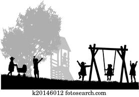 gyerekek, -ban, a, playground.