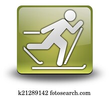 Icon, Button, Pictogram Cross-Country Skiing Icon, Button, Pictogram Cross-Country Skiing