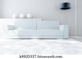 modern white sofa and carpet in a light luxury interior