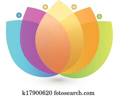 Multicolored lotus flower logo
