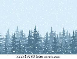 seamless, background,, עצים של חג ההמולד, עם, השלג