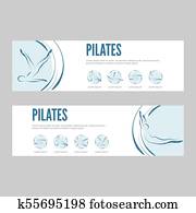 Set of Pilates website banners Set of Pilates website banners