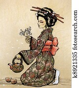Tea ceremony in Japanese style: gei Tea ceremony in Japanese style: gei