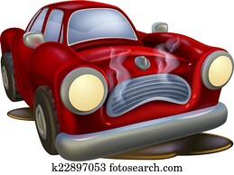 Wrecked cartoon car Wrecked cartoon car