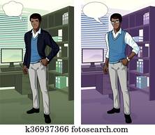 אפריקני, איש עסקים, ב, פנים של משרד