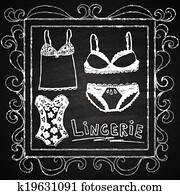 לבני נשים, קבע, ב, העבר, צייר, frame., גיר, ב, board.