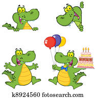 תנין, ציור היתולי, אותיות