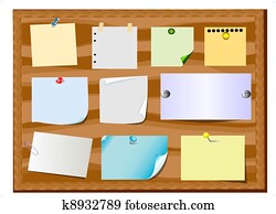 board announcement with slip of paper and office button