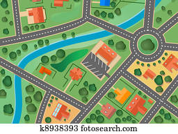 landkarte, von, vorort, dorf landkarte, von, vorort, dorf
