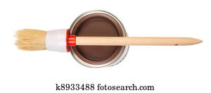 Paint can with brush