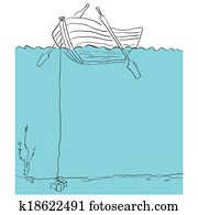 classic runabout boat clipart