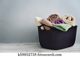Repisas, con, cestas, y, toallas Colección de fotografía | u12201146