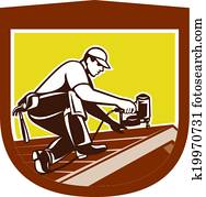 dachdecker, roofing, arbeiter, wappen, schutzschirm, früher dachdecker, roofing, arbeiter, wappen, schutzschirm, früher