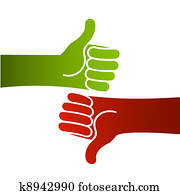 Good bad thumbs up and down