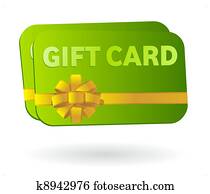 isolado, cartão presente, com, fita