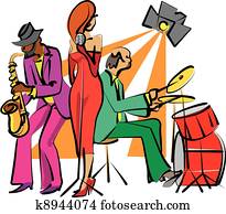 Jazz band playing on the stage Jazz band playing on the stage