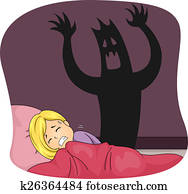 A little girl having nightmares of ghosts Clip Art | jli0001 | Fotosearch