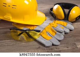 Safety gear kit close up Safety gear kit close up