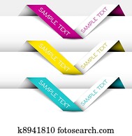 Set of Vector Paper origami ribbon