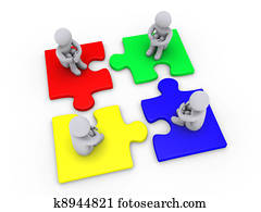 Solution with four different puzzle pieces