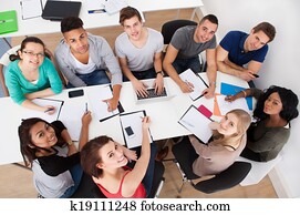 University Students Doing Group Study