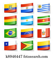 World flags. South America. 