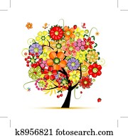 Art floral tree. Flowers made from fruits Art floral tree. Flowers made from fruits