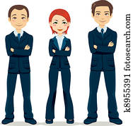 confiante, equipe negócio