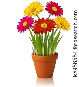 Fresh spring color flowers Vector Fresh spring color flowers Vector
