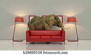 lone elephant in the room. Creative lone elephant in the room. Creative