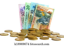 New Zealand Dollar Banknotes and Coins