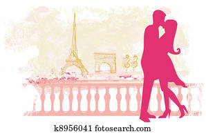 Romantic couple in Paris Romantic couple in Paris