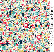 Social media network icons pattern Social media network icons pattern