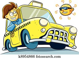 Clipart of Cartoon taxi driver k4255442 - Search Clip Art 