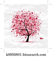 Valentine tree with hearts for your design Valentine tree with hearts for your design