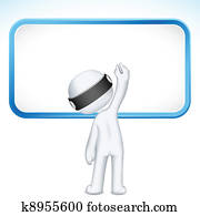 Writing 3d Man in Vector