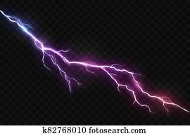 וקטור, מציאותי, ברק, ו, מבריק, הרעם, בריח
