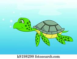 צב, ציור היתולי, לשחות