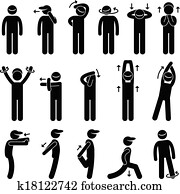 corporal, esticando exercício, ícone