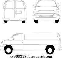Delivery van line illustration Delivery van line illustration