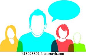 fargerik, folk, silhouettes